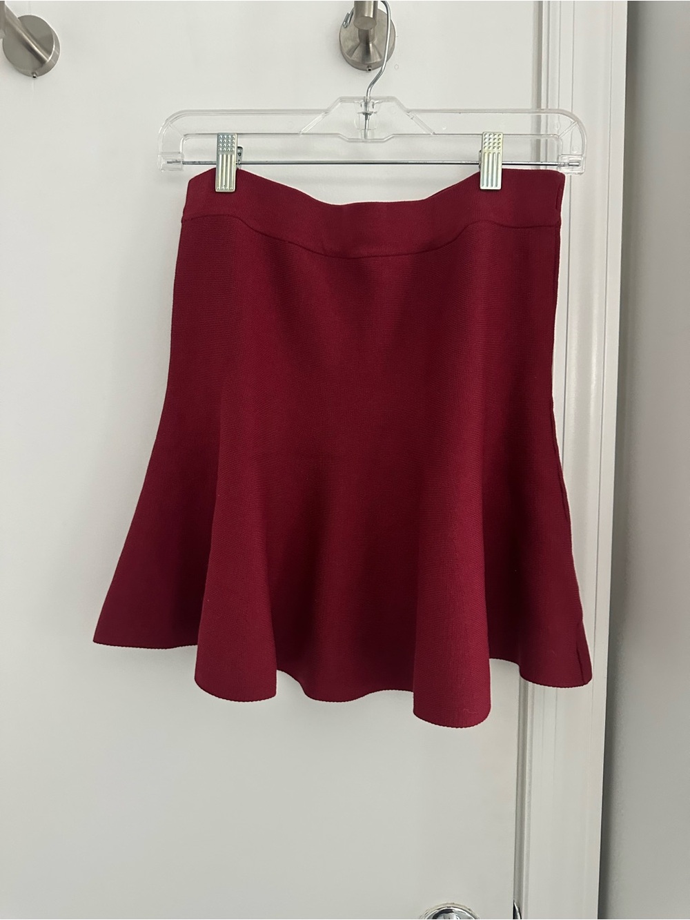 Flared Wine Red Skater Skirt